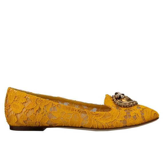 Dolce & Gabbana - Taormina Lace Heart Pearl Brooch Ballet Flats Loafer DEVOTION - Picture 4 of 5